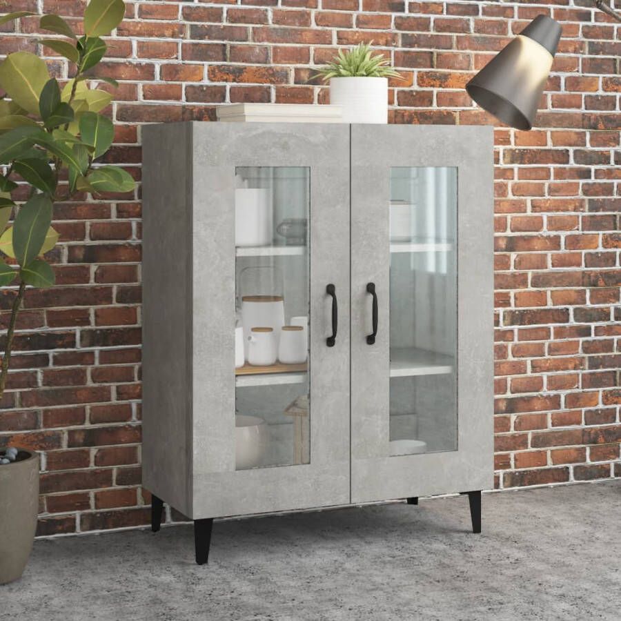 VidaXL -Dressoir-69 5x34x90-cm-bewerkt-hout-betongrijs