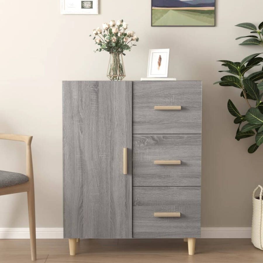 Prolenta Premium INFIORI Dressoir 69 5x34x90 cm bewerkt hout grijs sonoma eikenkleurig - Foto 3