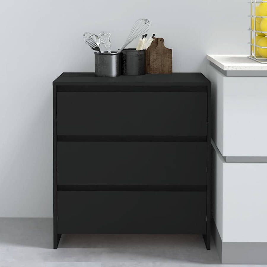 VidaXL -Dressoir-70x41x75-cm-bewerkt-hout-zwart - Foto 2