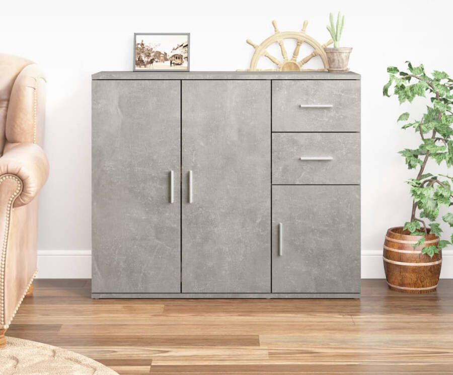 VidaXL -Dressoir-91x29 5x75-cm-bewerkt-hout-betongrijs - Foto 5
