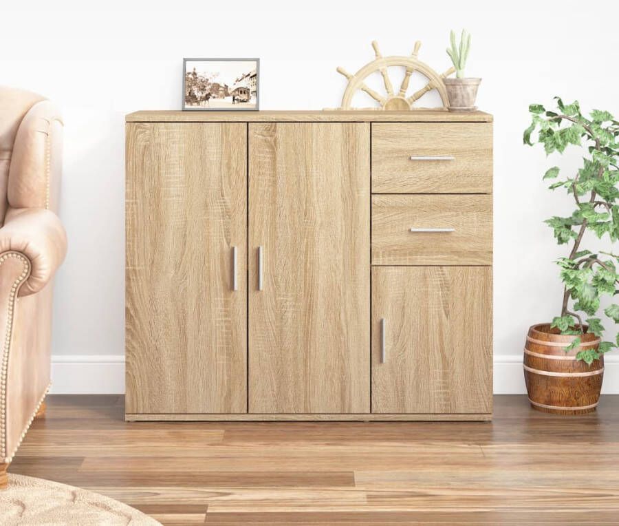 VidaXL -Dressoir-91x29 5x75-cm-bewerkt-hout-sonoma-eikenkleurig - Foto 3