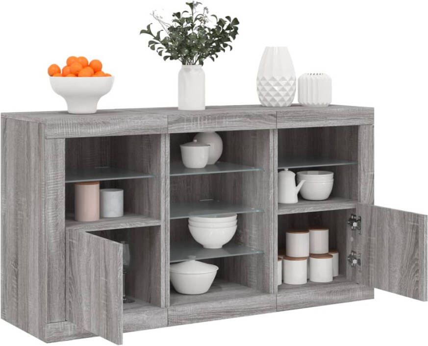 VidaXL -Dressoir-met-LED-verlichting-123x37x67-cm-grijs-sonoma-eiken