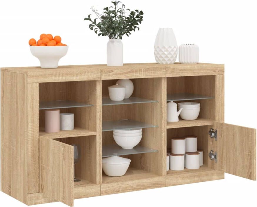 VidaXL -Dressoir-met-LED-verlichting-123x37x67-cm-sonoma-eikenkleurig - Foto 3