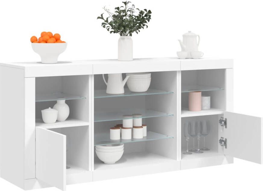 VidaXL -Dressoir-met-LED-verlichting-142 5x37x67-cm-wit - Foto 3