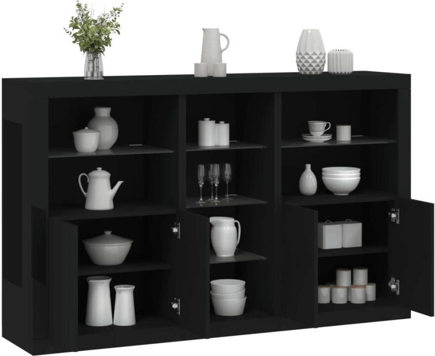 VidaXL -Dressoir-met-LED-verlichting-162x37x100-cm-zwart - Foto 4