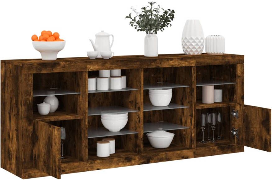 VidaXL -Dressoir-met-LED-verlichting-163x37x67-cm-gerookt-eikenkleurig - Foto 6