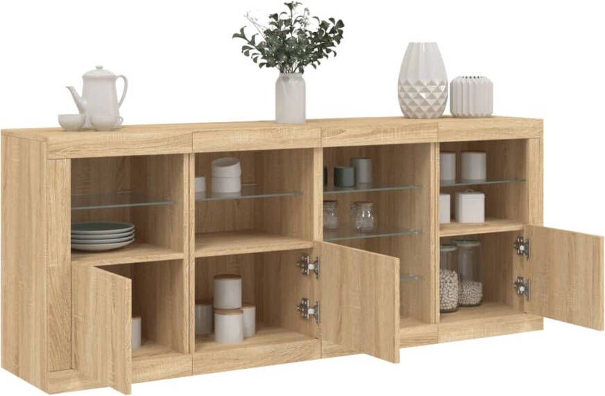 VidaXL -Dressoir-met-LED-verlichting-164x37x67-cm-sonoma-eikenkleurig