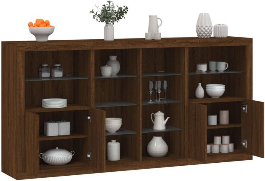 VidaXL -Dressoir-met-LED-verlichting-202x37x100-cm-bruineikenkleurig