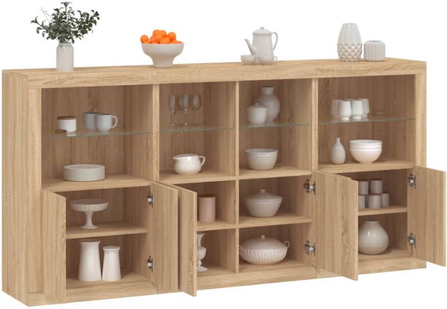VidaXL -Dressoir-met-LED-verlichting-202x37x100-cm-sonoma-eikenkleurig - Foto 7