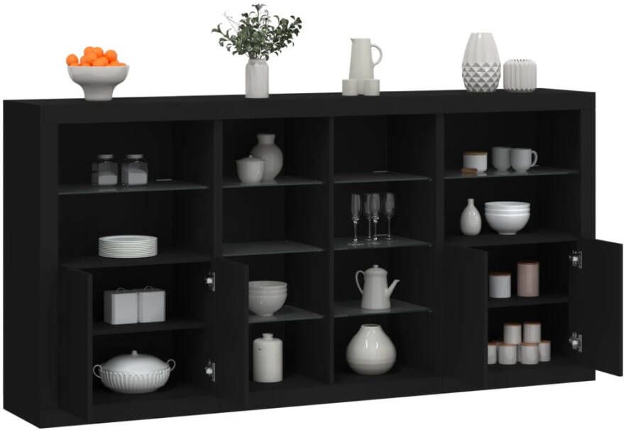 VidaXL -Dressoir-met-LED-verlichting-202x37x100-cm-zwart