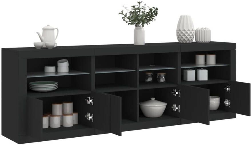 VidaXL -Dressoir-met-LED-verlichting-202x37x67-cm-zwart - Foto 3