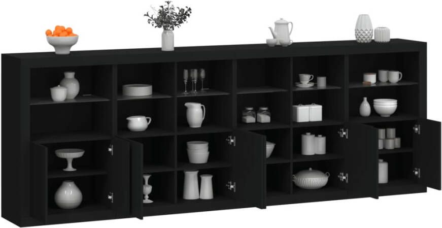 VidaXL -Dressoir-met-LED-verlichting-283x37x100-cm-zwart - Foto 4
