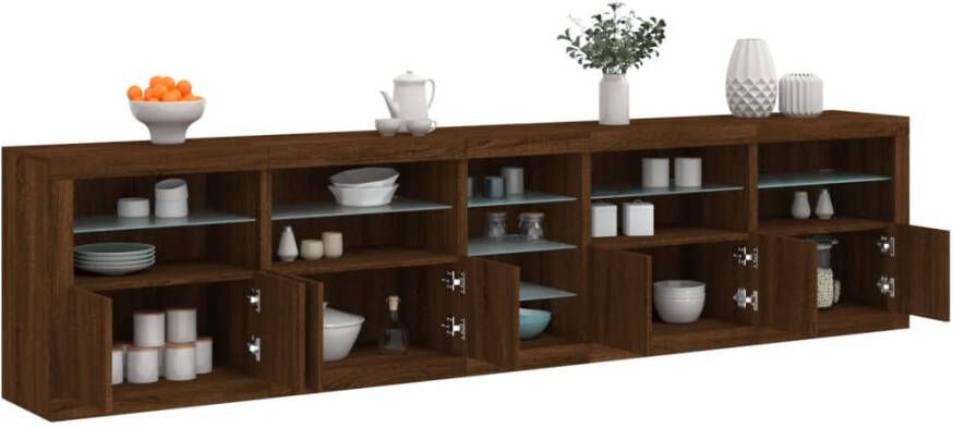 VidaXL -Dressoir-met-LED-verlichting-283x37x67-cm-bruineikenkleurig
