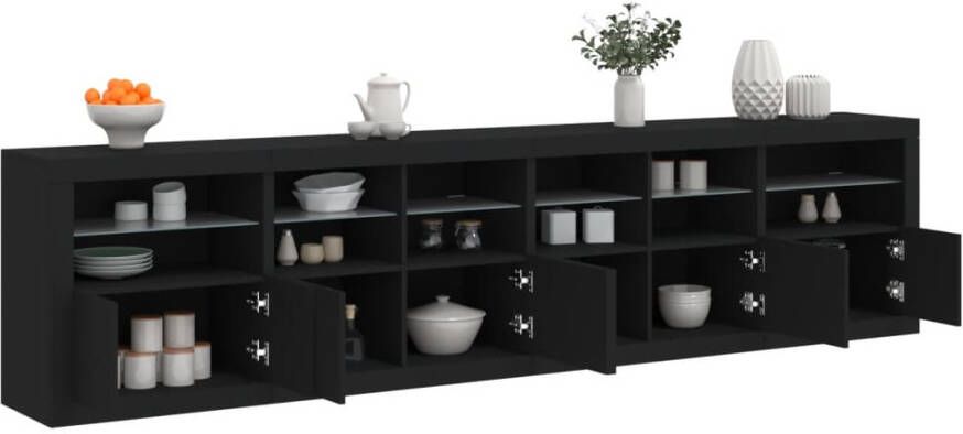 VidaXL -Dressoir-met-LED-verlichting-283x37x67-cm-zwart