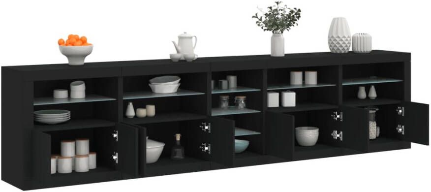 VidaXL -Dressoir-met-LED-verlichting-283x37x67-cm-zwart