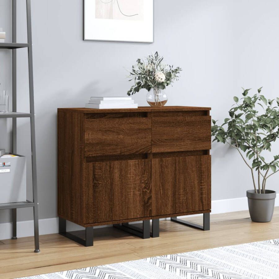 VidaXL -Dressoirs-2-st-40x35x70-cm-bewerkt-hout-bruineikenkleurig - Foto 3