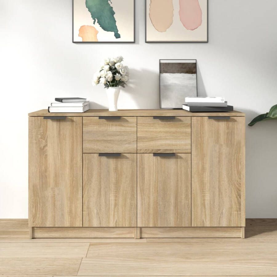 VidaXL -Dressoirs-2-st-60x30x70-cm-bewerkt-hout-sonoma-eikenkleurig
