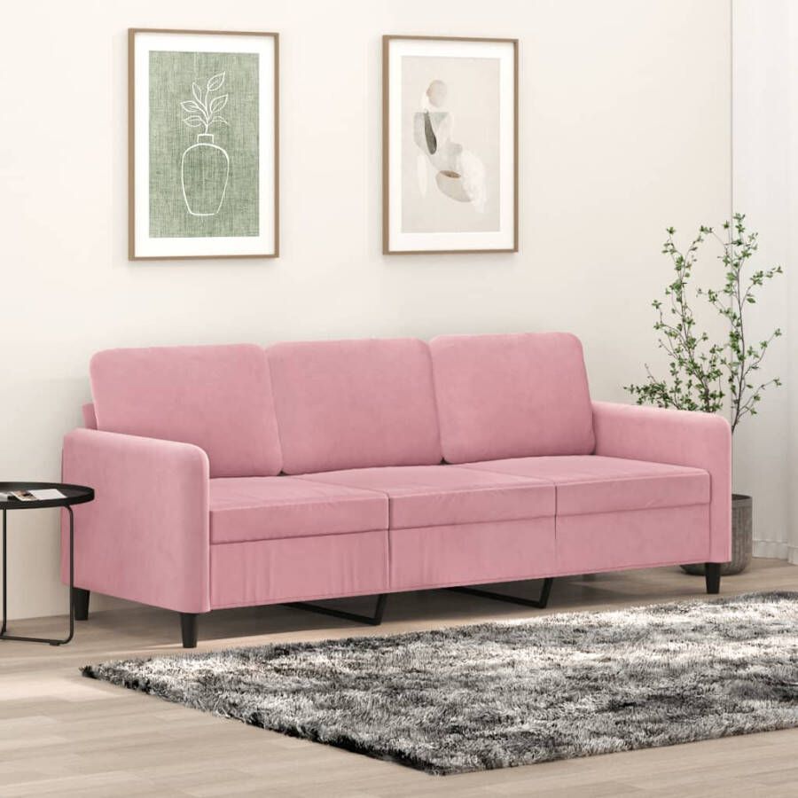 VidaXL -Driezitsbank-180-cm-fluweel-roze