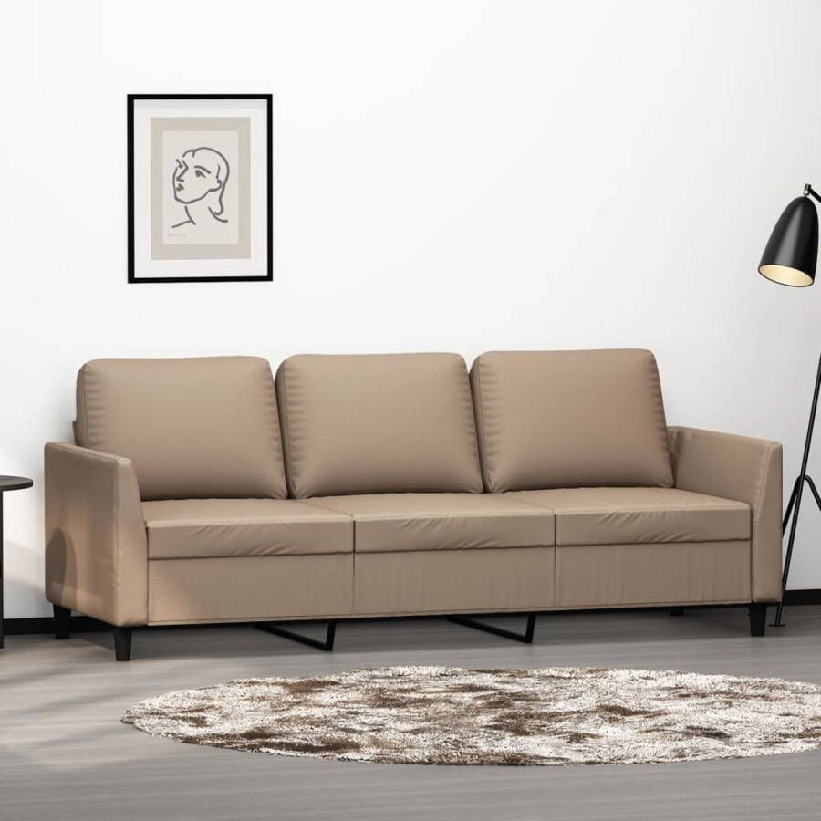 Vida XL vidaXL Driezitsbank 180 cm kunstleer cappuccinokleurig-VXL-359126 - Foto 3