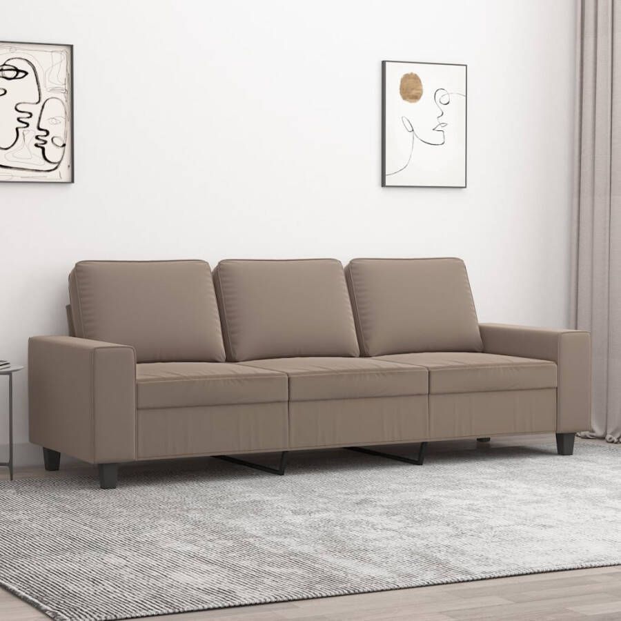 VidaXL Driezitsbank 180 cm microvezelstof taupe - Foto 2