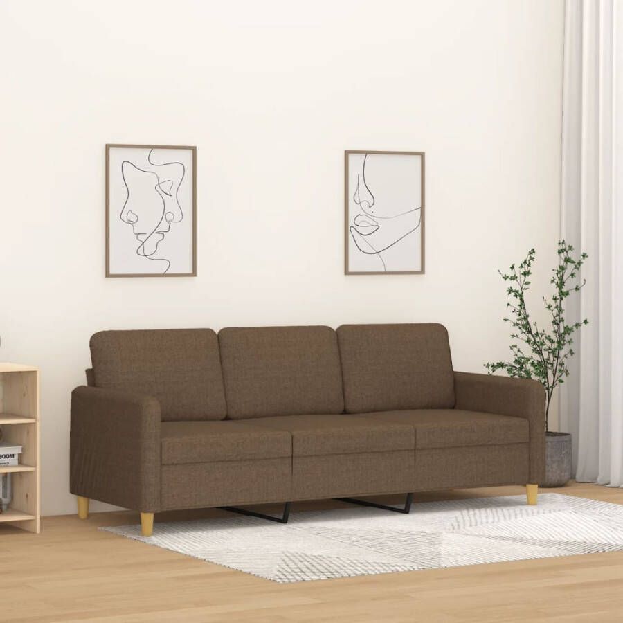 VidaXL -Driezitsbank-180-cm-stof-bruin - Foto 3