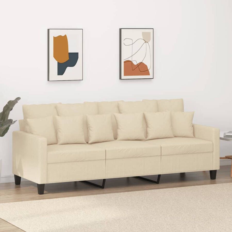 Vida XL vidaXL Driezitsbank 180 cm stof crÃ¨mekleurig-VXL-359101 - Foto 4