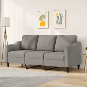 VIDAXL Driezitsbank 180 cm stof donkergrijs