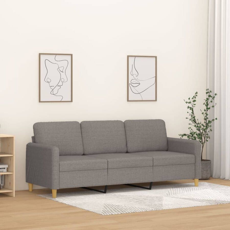 VidaXL -Driezitsbank-180-cm-stof-taupe - Foto 3