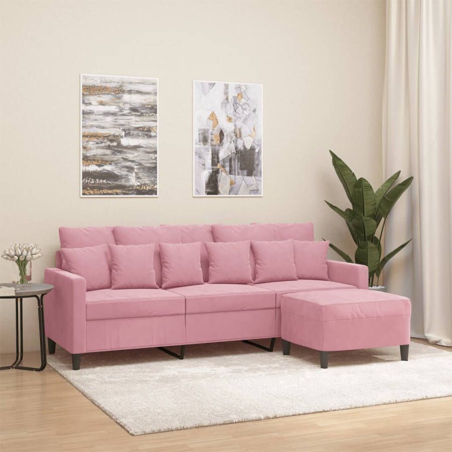 VidaXL -Driezitsbank-met-voetenbank-180-cm-fluweel-roze
