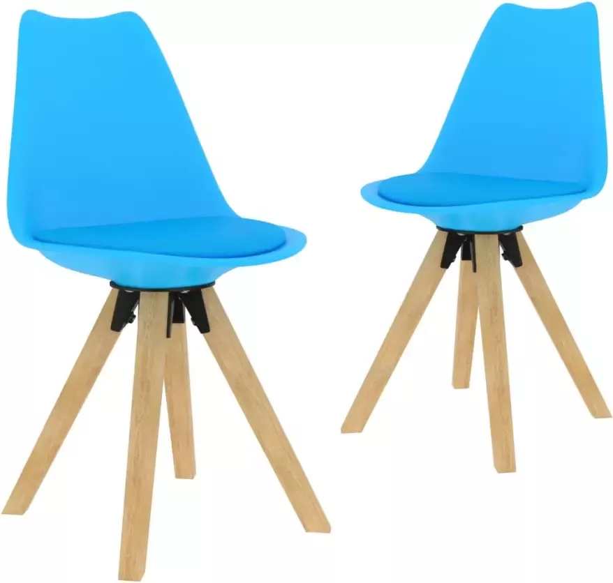 VidaXL Eetkamerstoelen 2 st blauw - Foto 1