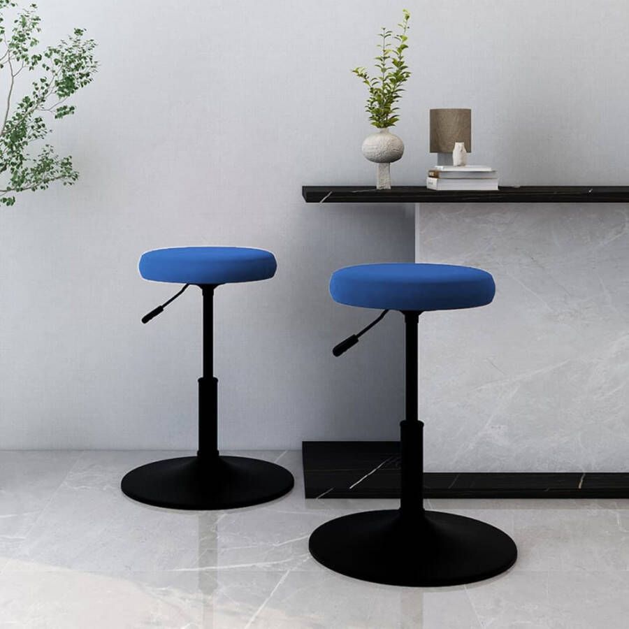 VidaXL Eetkamerstoelen 2 st fluweel blauw