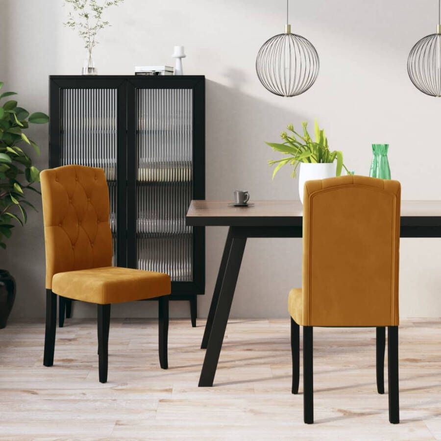 VidaXL Eetkamerstoelen 2 st fluweel bruin