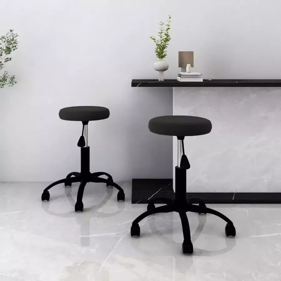 VidaXL Eetkamerstoelen 2 st fluweel zwart - Foto 2