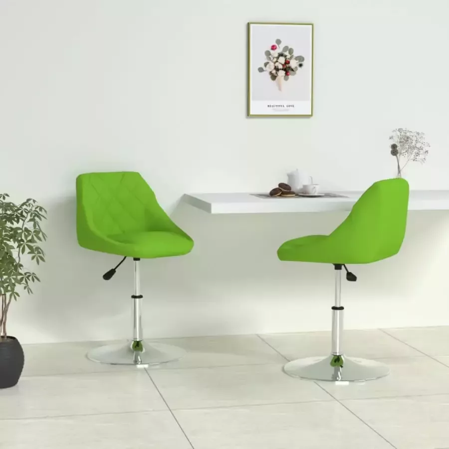 VidaXL Eetkamerstoelen 2 St Kunstleer Groen - Foto 1