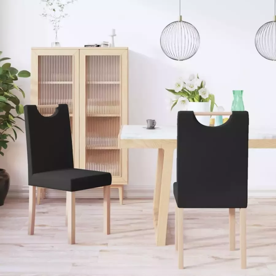 VidaXL Eetkamerstoelen 2 st stof zwart