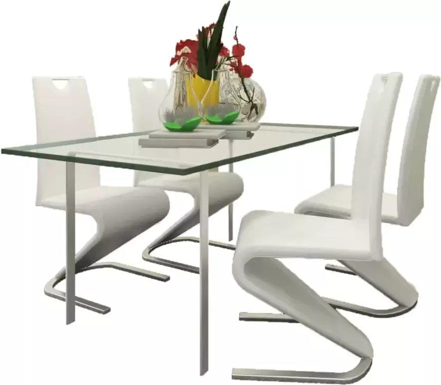 VidaXL Eetkamerstoelen 4 st kunstleer wit - Foto 2