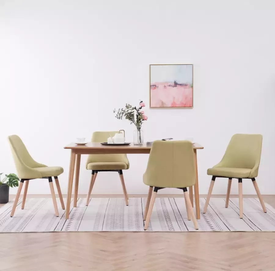 VidaXL Eetkamerstoelen 4 st stof groen