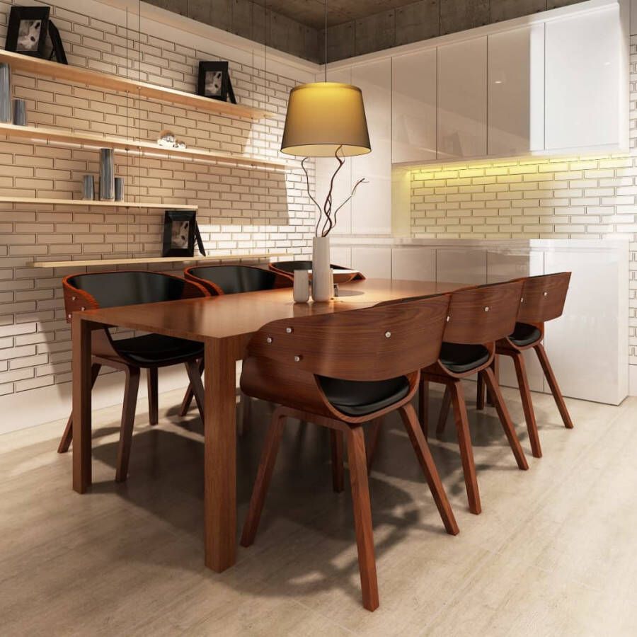 Vida XL Eetkamerstoelen 6 st kunstleer bruin SKU: V270554