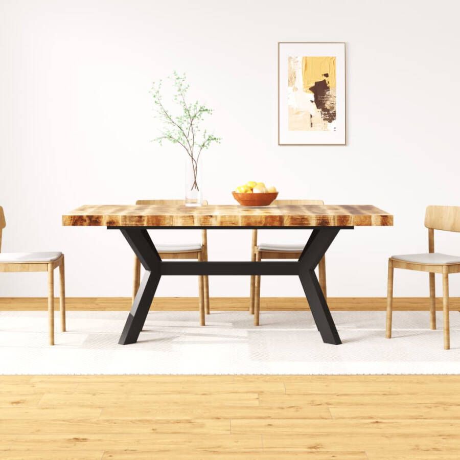 Vida XL vidaXL Eettafel 180 cm massief mangohout en stalen kruis-VXL-244805