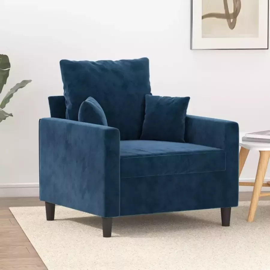 VidaXL Fauteuil 60 cm fluweel blauw