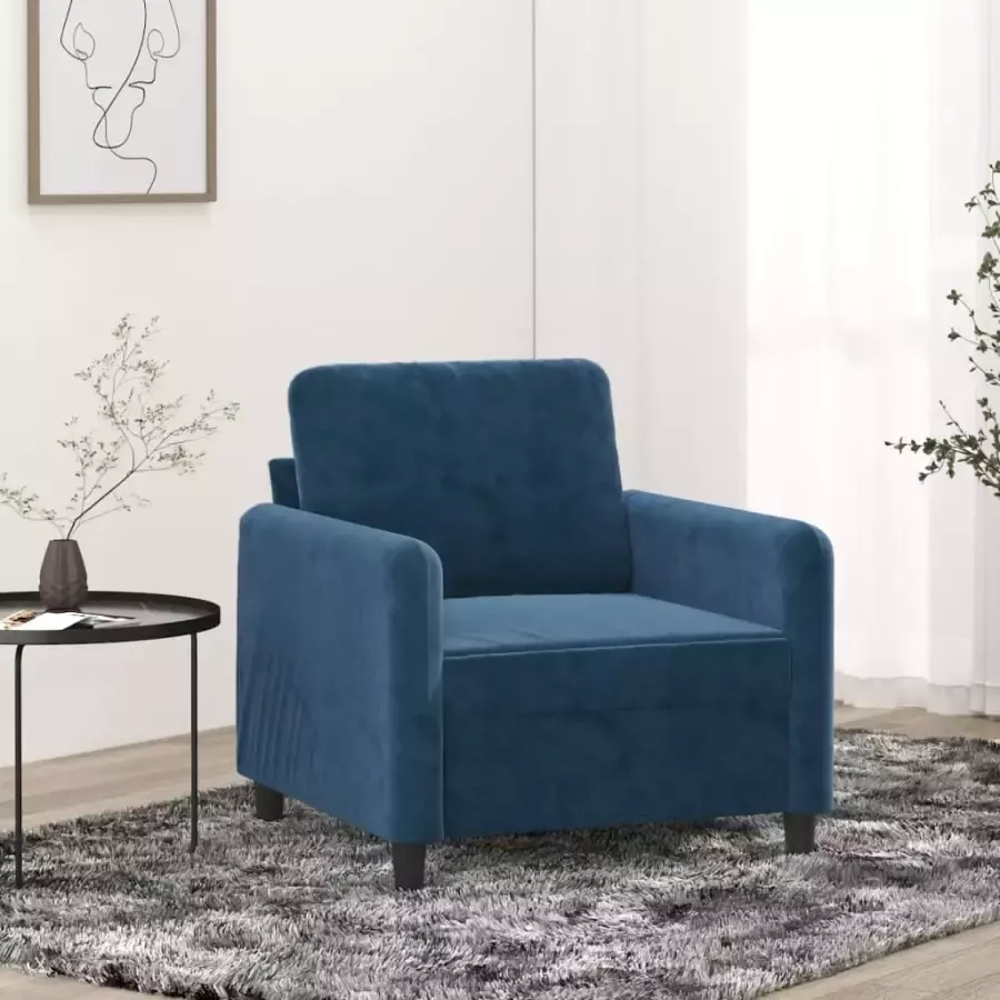 VidaXL Fauteuil 60 cm fluweel blauw