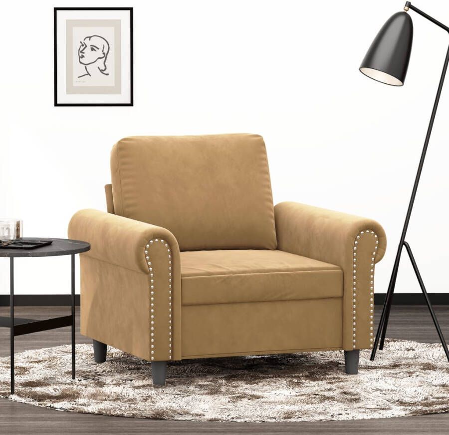 VidaXL Fauteuil 60 cm fluweel bruin - Foto 5