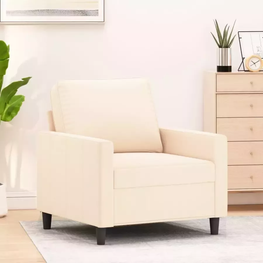 VidaXL Fauteuil 60 cm fluweel crèmekleurig