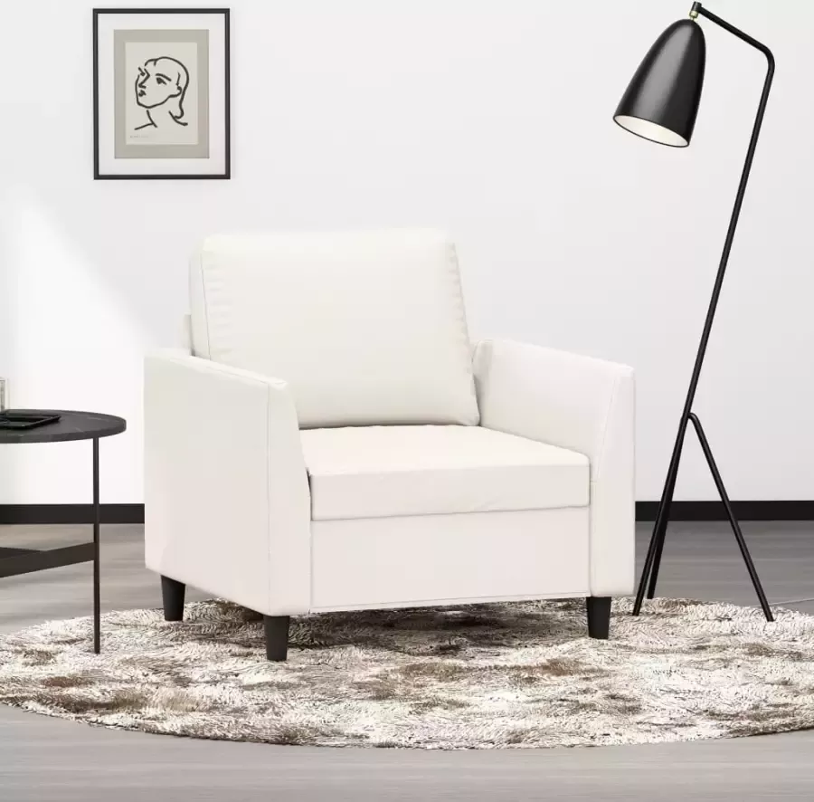 VidaXL Fauteuil 60 cm kunstleer crèmekleurig