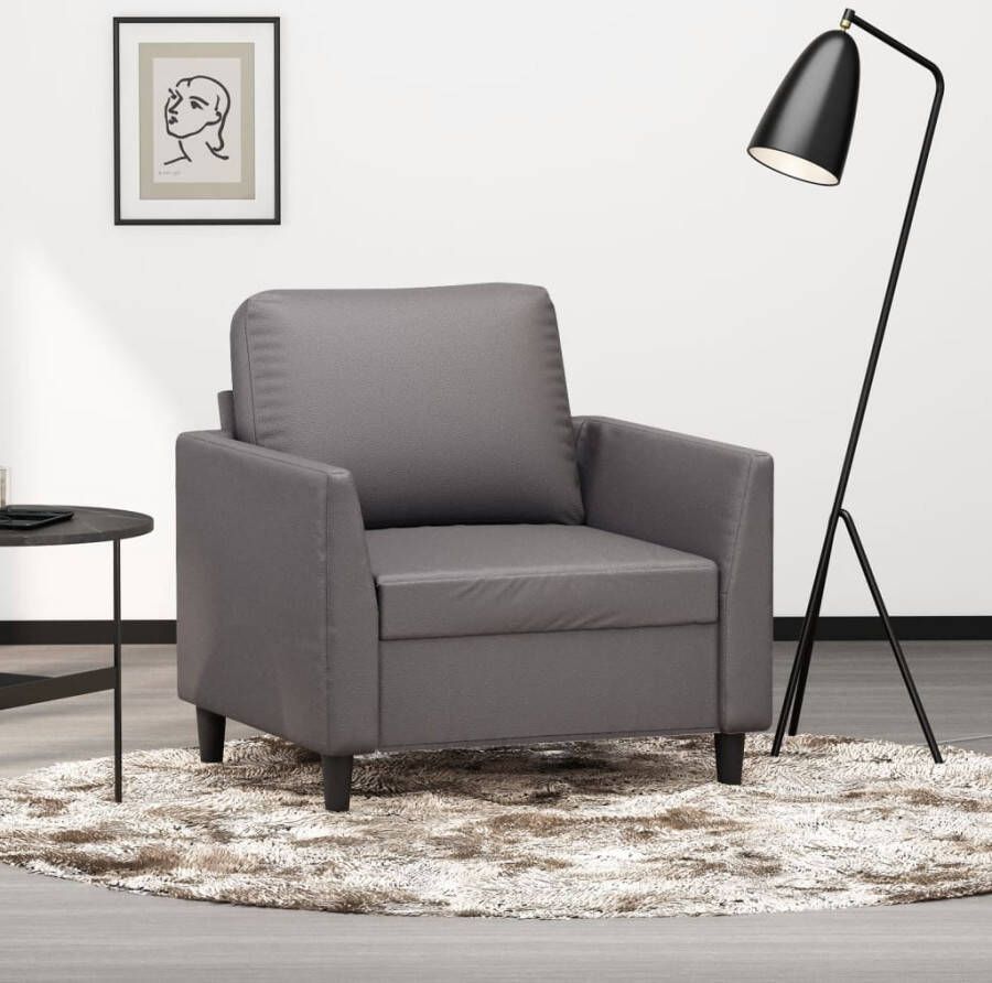 VidaXL Fauteuil 60 cm kunstleer grijs - Foto 2