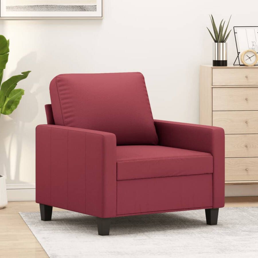 VidaXL Fauteuil 60 cm kunstleer wijnrood - Foto 2