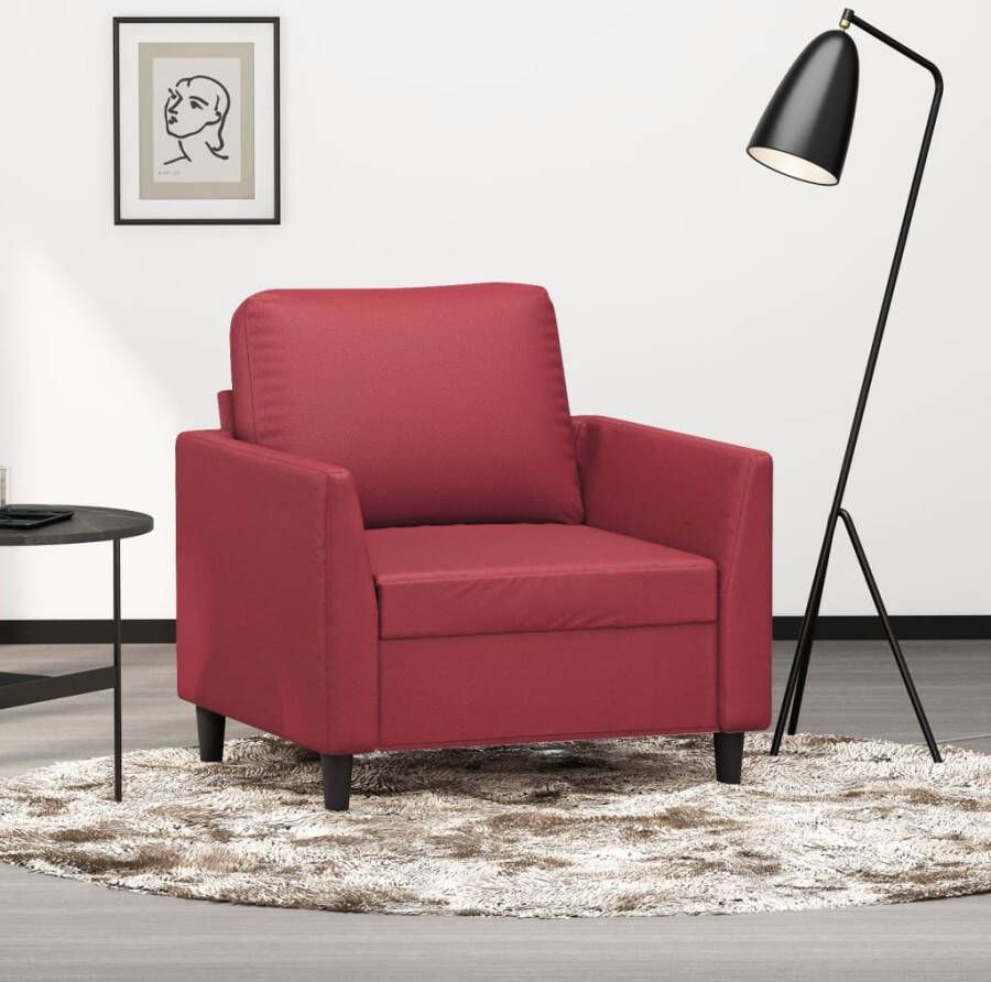 VidaXL Fauteuil 60 cm kunstleer wijnrood