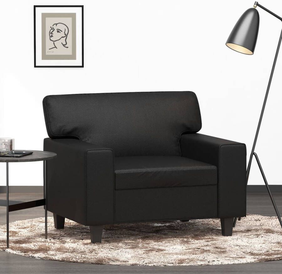 VidaXL Fauteuil 60 cm kunstleer zwart