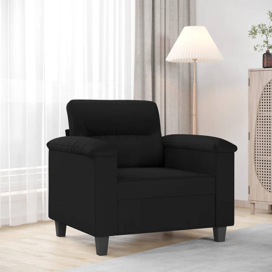 VidaXL -Fauteuil-60-cm-microvezelstof-zwart - Foto 3