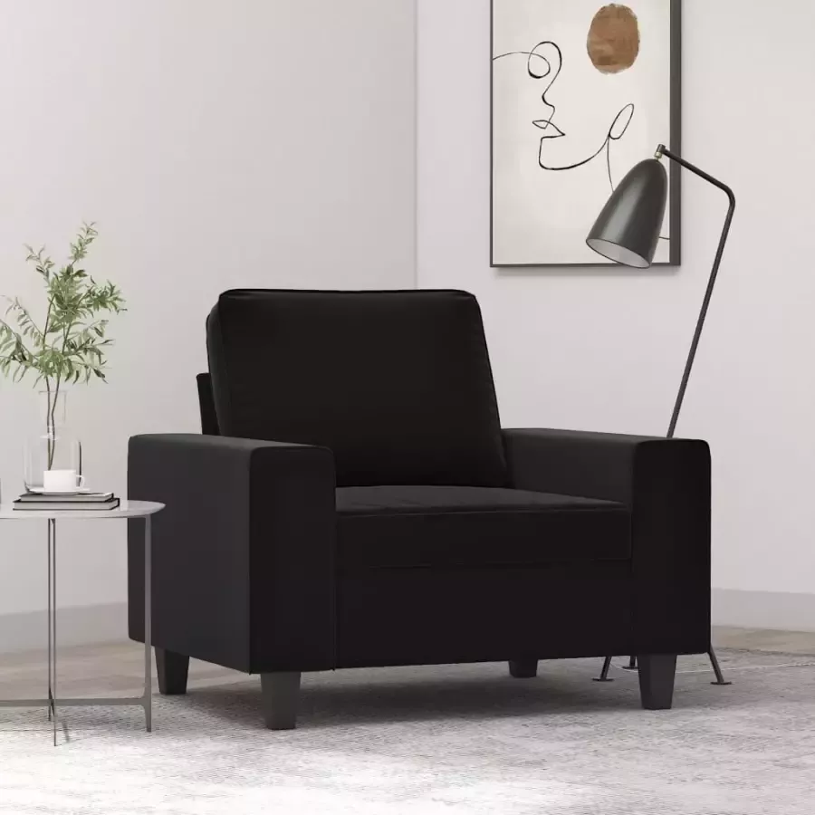 VidaXL Fauteuil 60 cm microvezelstof zwart